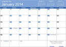 12 Month Calendar 2014