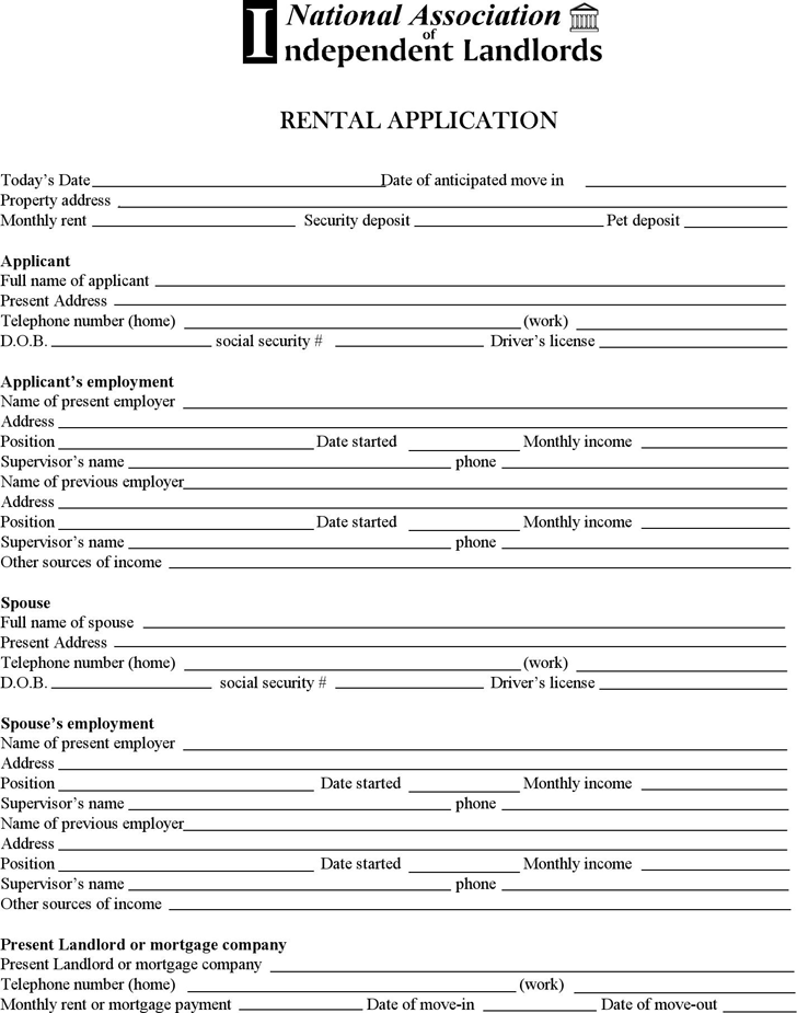 Alaska Rental Application Form