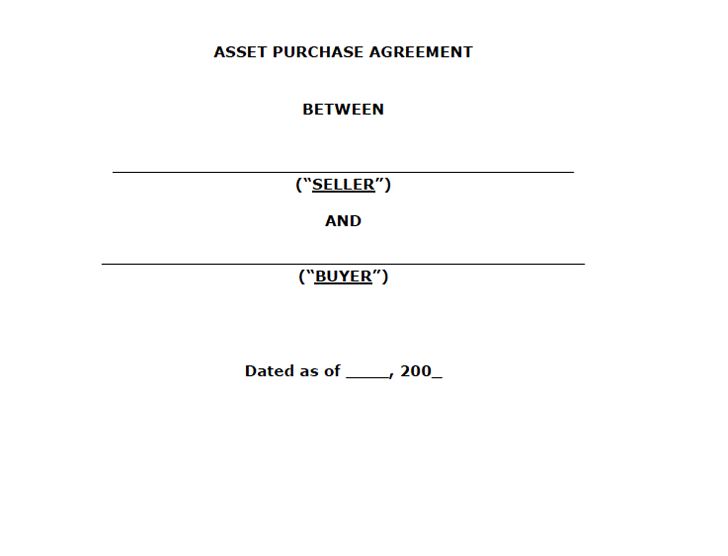 Asset Purchase Agreement 1