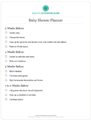 Baby Shower To Do List