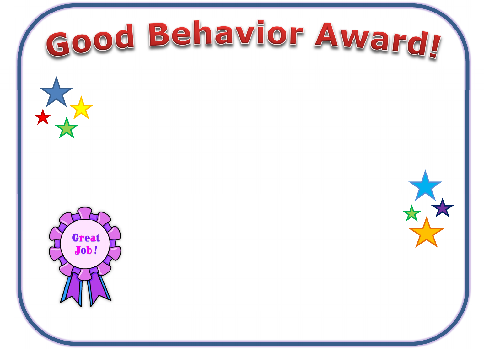 Good Behavior Certificate