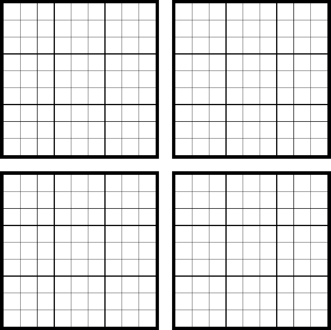 Free Sudoku Blank PDF 32KB 1 Page(s)