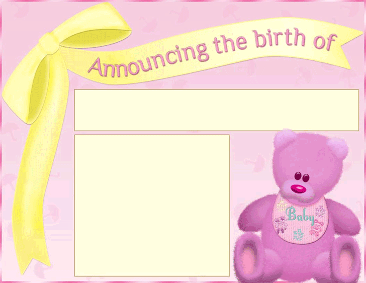 Birth Announcement Template 1