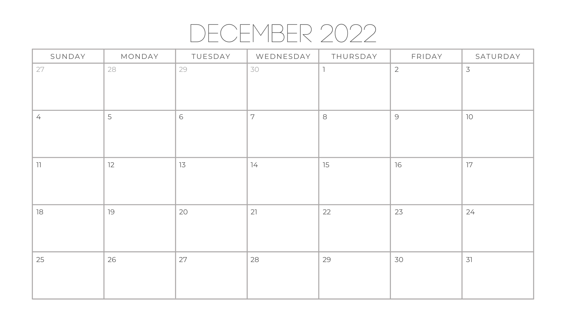 December 2022 Calendar 3