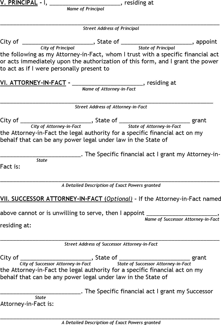 Delaware Limited Power of Attorney Form Page 2