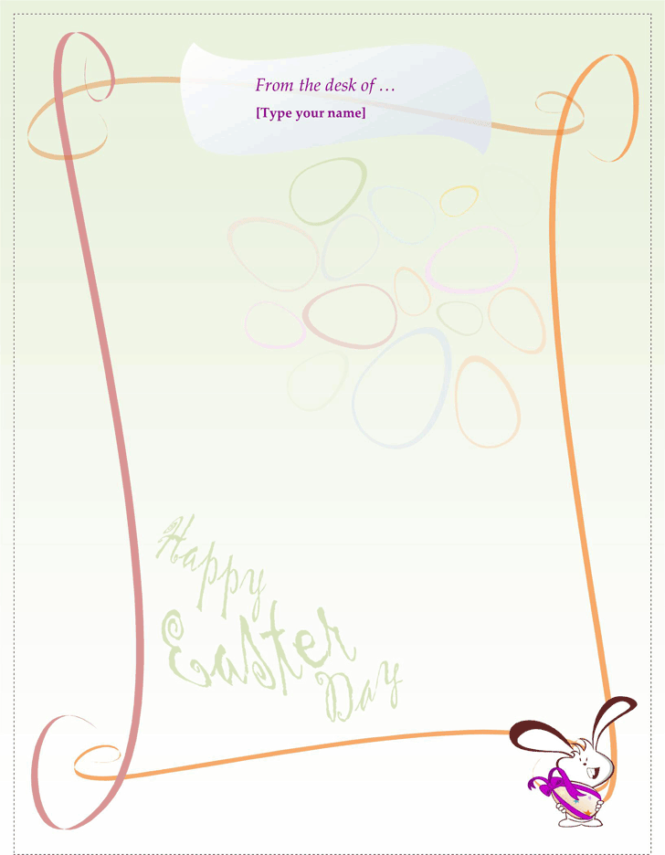 Easter Bunny Letter Template 1