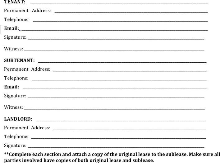 Florida Sublease Agreement Template Page 2