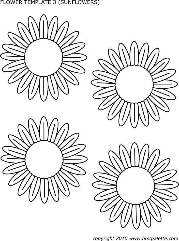 Flower Template of Sunflowers
