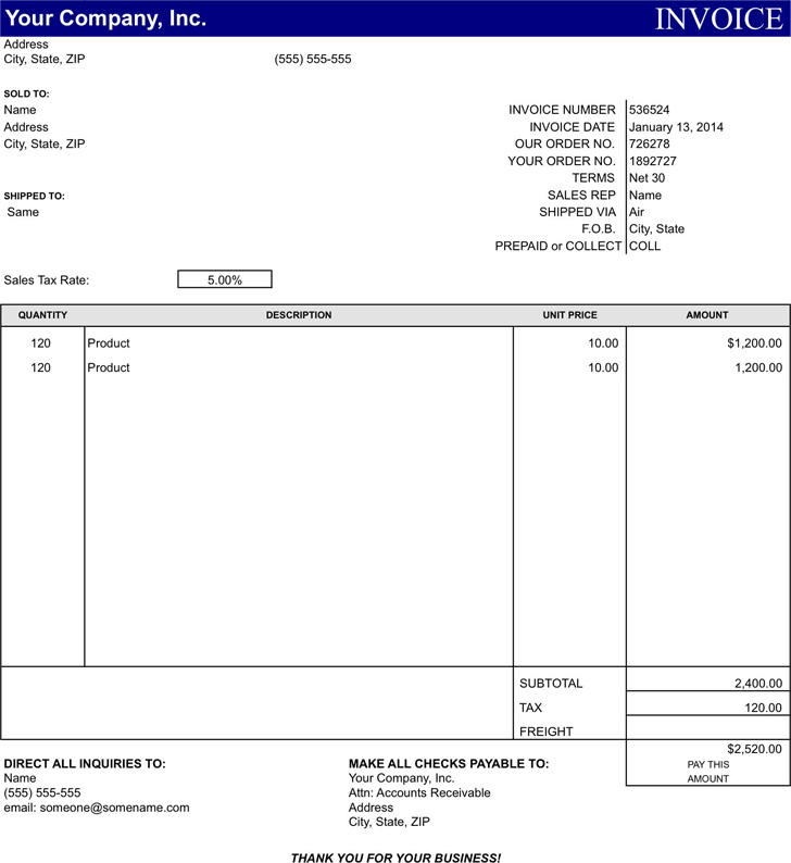 General Invoice Template 1