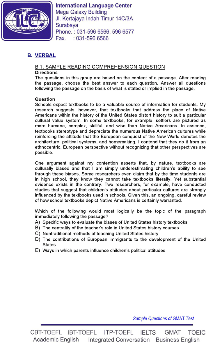 GMAT Sample Questions Template 3 Page 2