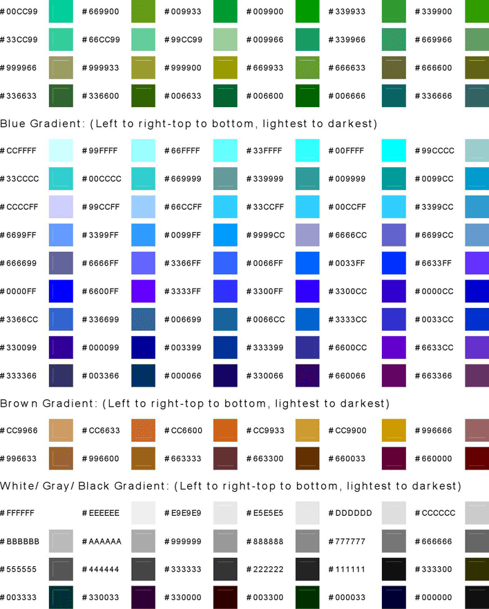 Hexadecimal Color Gradient Chart Page 2