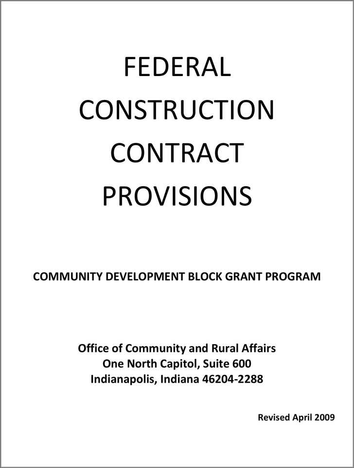 Indiana Federal Construction Contract Provisions