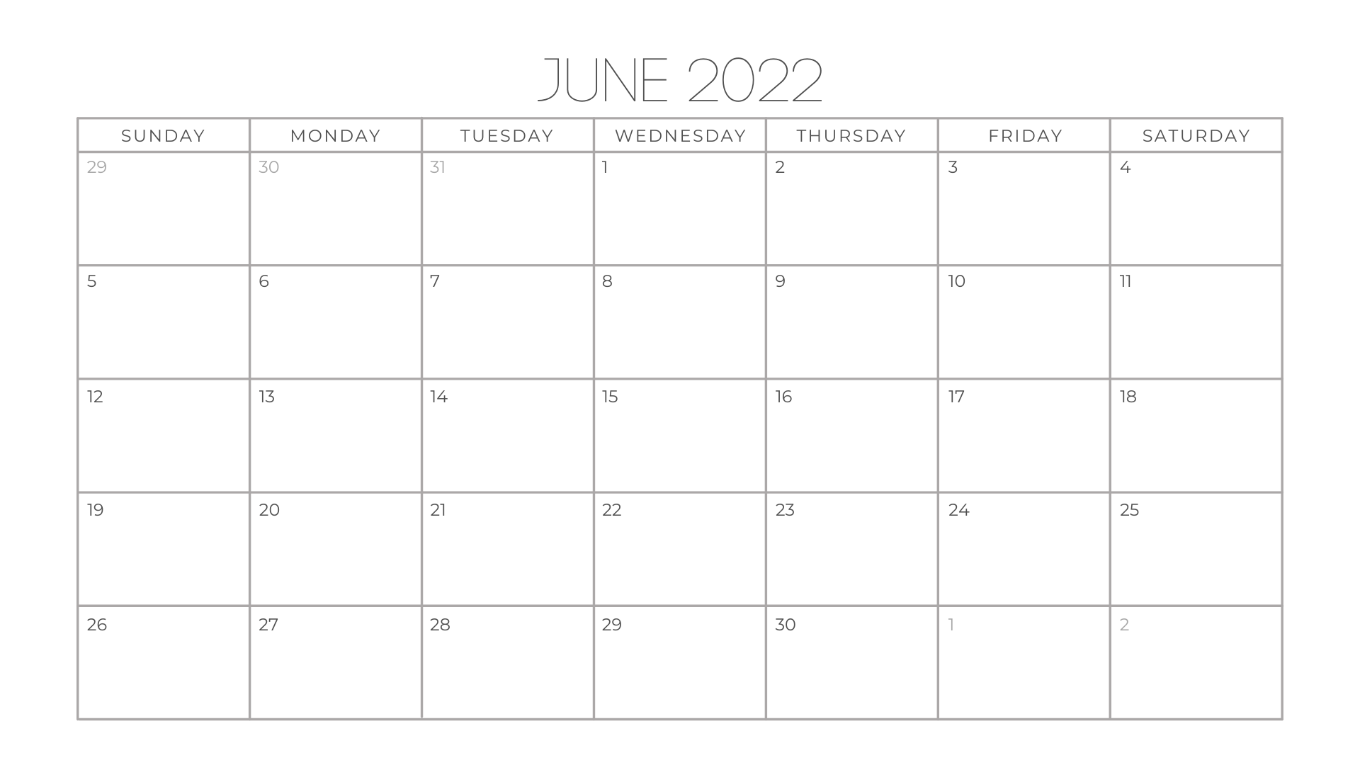 June 2022 Calendar 3