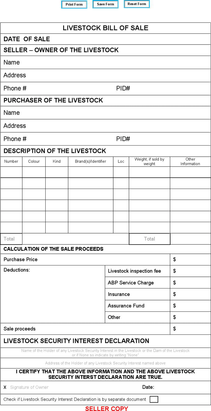 Livestock Bill of Sale 2 Page 2