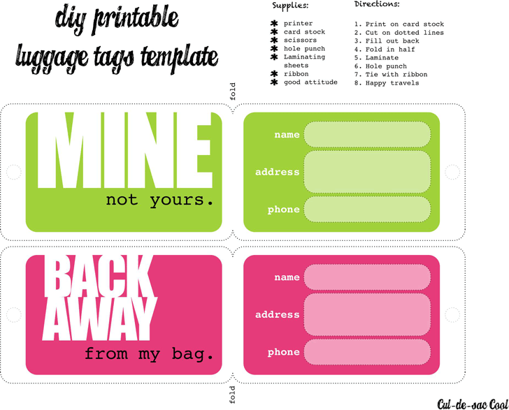 Luggage Tag Template 3