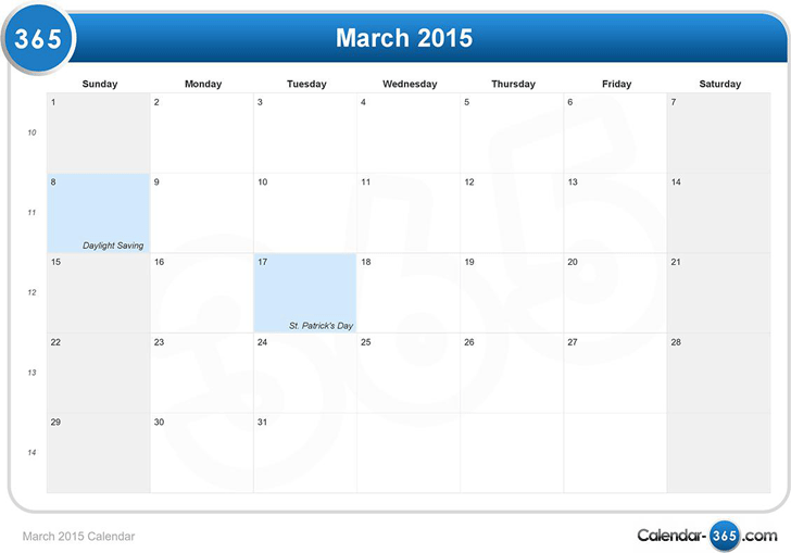 March 2015 Calendar 2