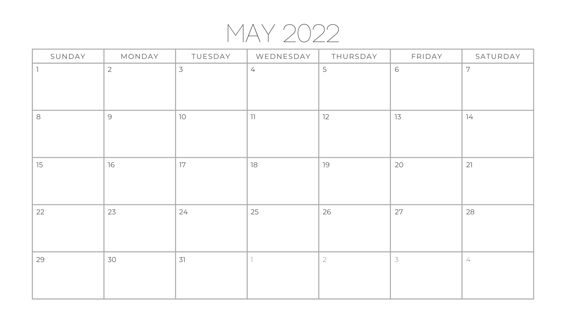 May 2022 Calendar 3