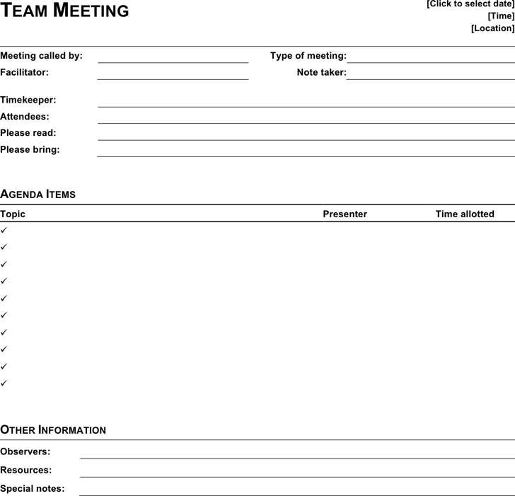 Meeting Agenda Template 2