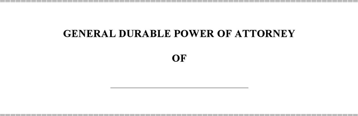 Michigan General Durable Power of Attorney Form