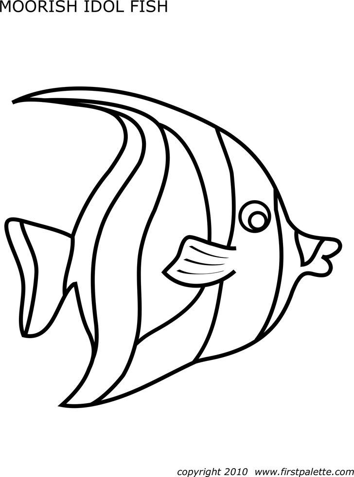 Moorish Idol Fish Template