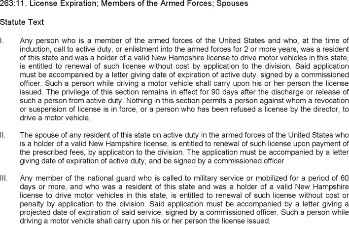New Hampshire Armed Forces Affidavit of Residency Form Page 2