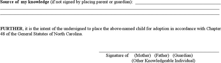 North Carolina Affidavit of Parentage Page 2