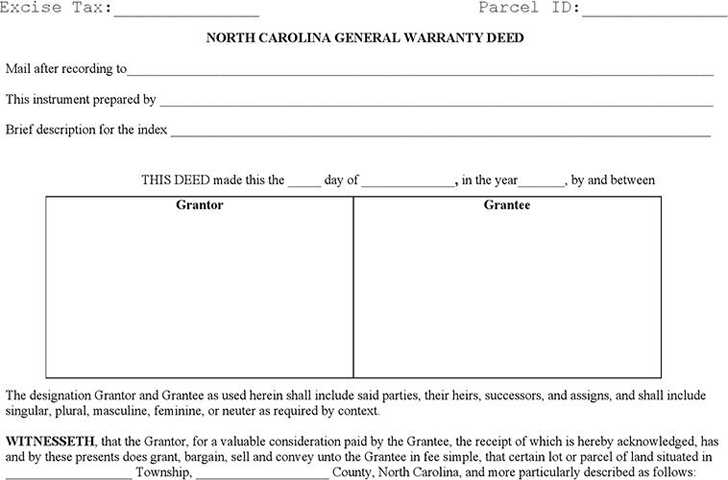 North Carolina General Warranty Deed 1