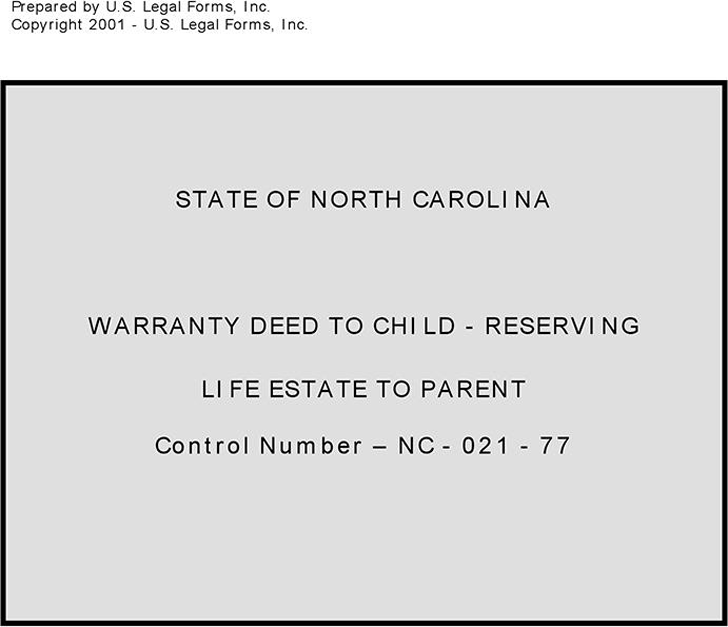 North Carolina Warranty Deed to Child