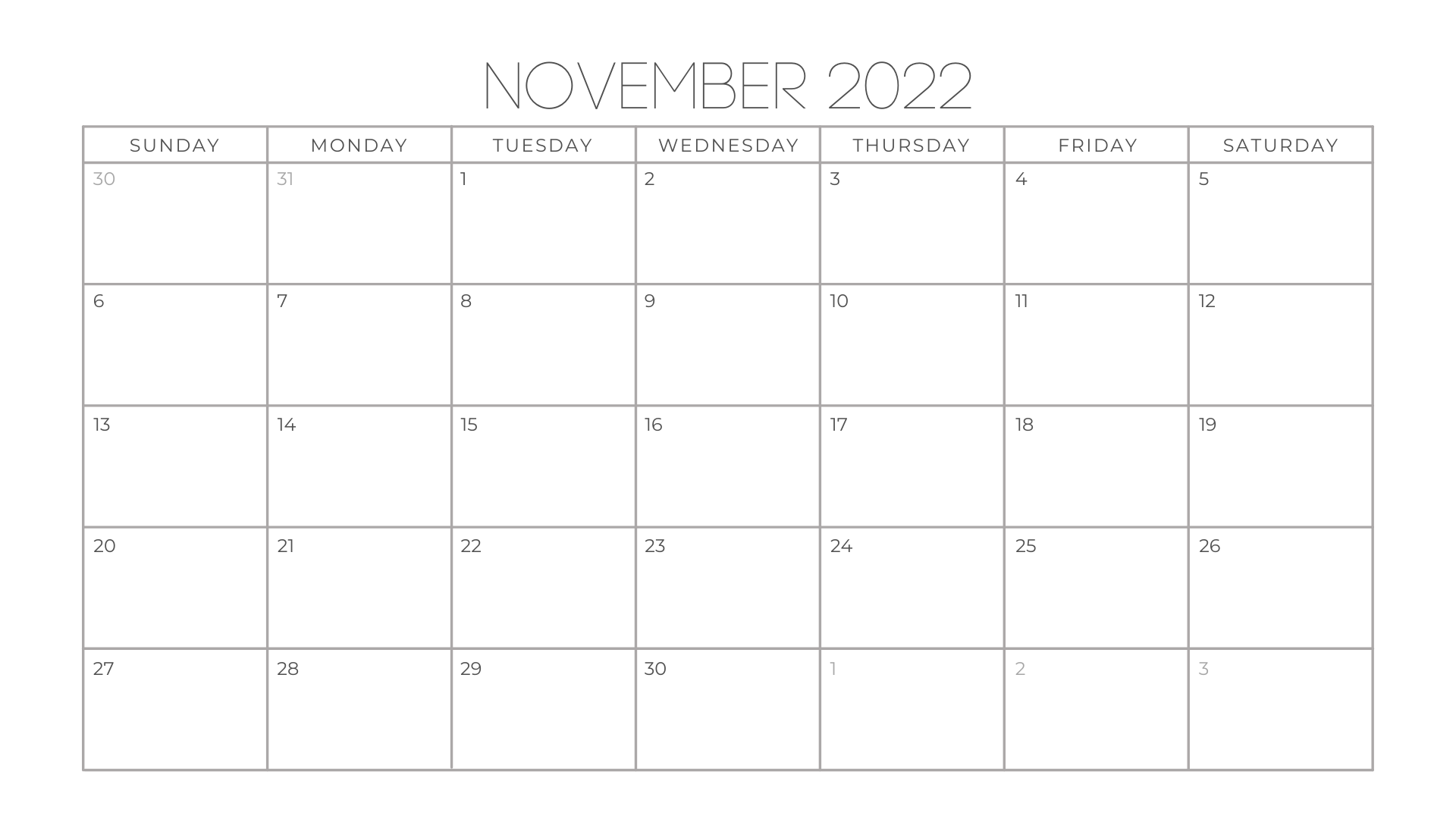 November 2022 Calendar 3