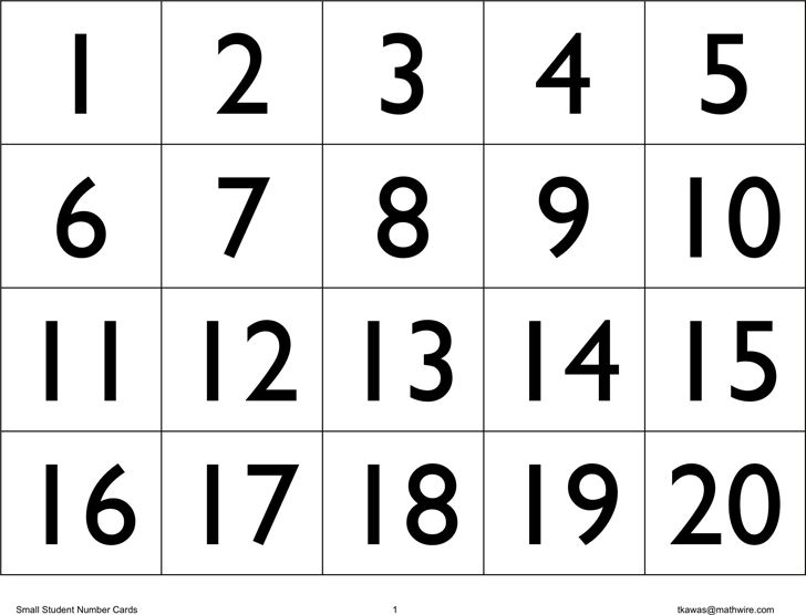 Number Cards Templates