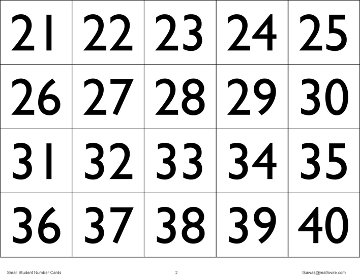 Number Cards Templates Page 2