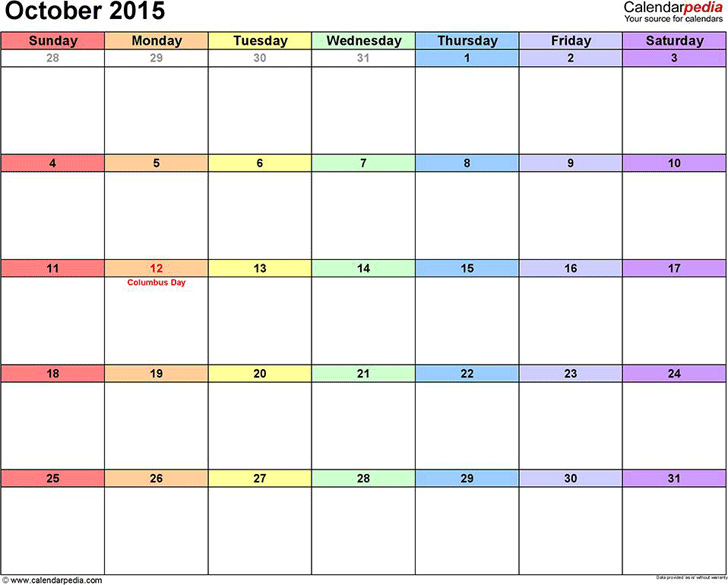 October 2015 Calendar 3