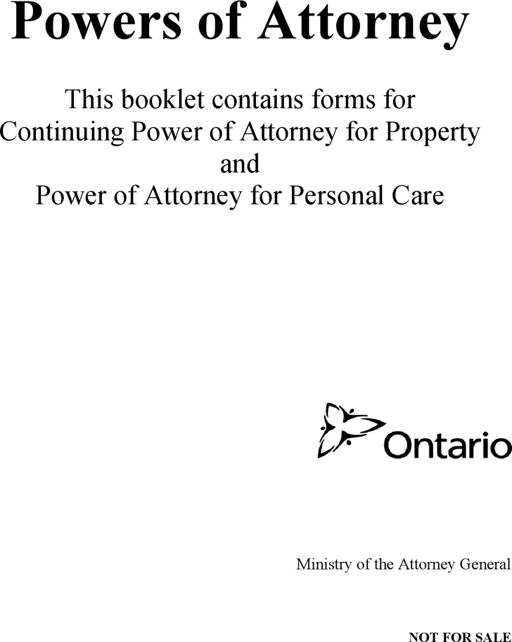 Ontario Continuing Power of Attorney for Property and for Personal Care Form
