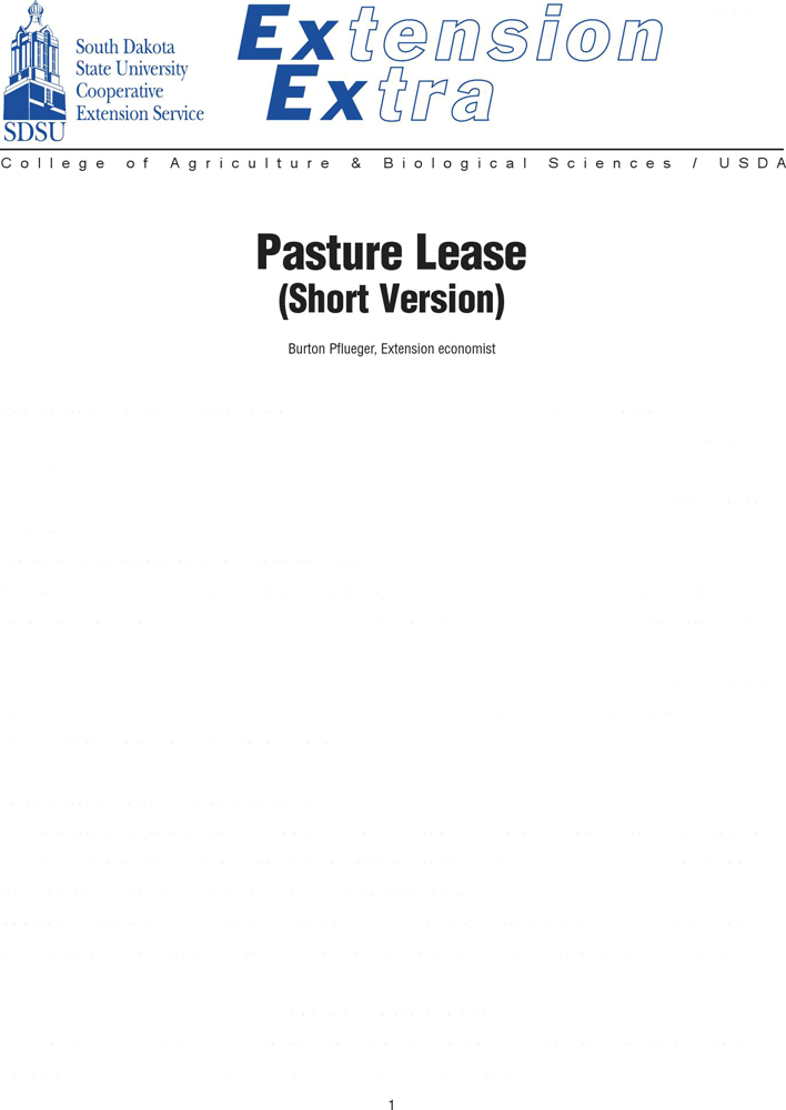 Pasture Lease (Short Version)
