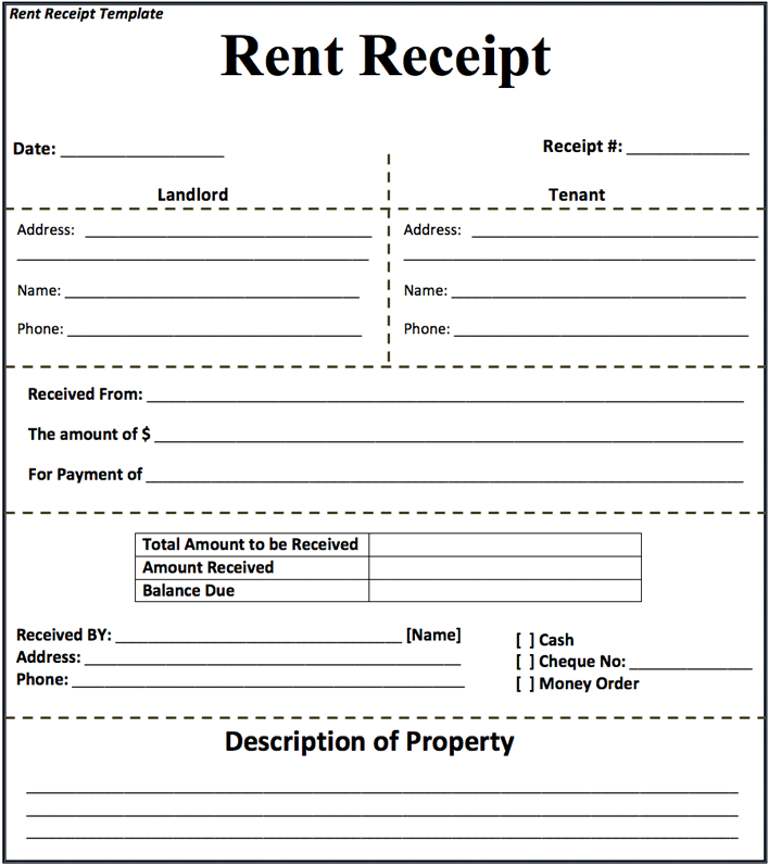 Rental Receipt Template 2