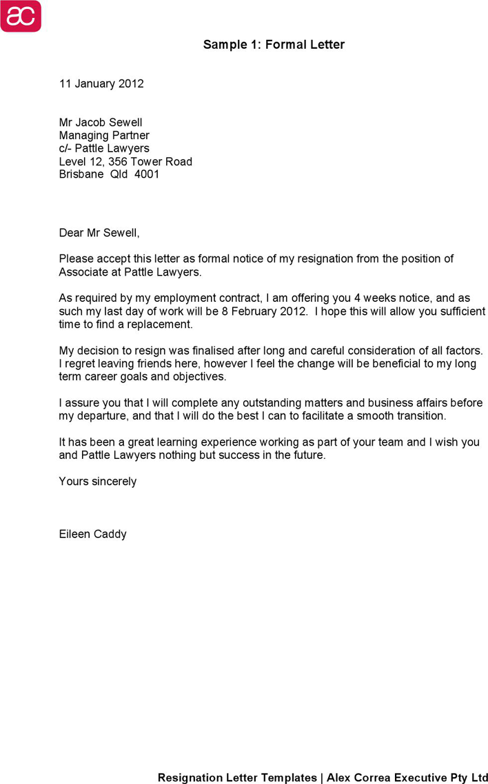 Resignation Letter Template 2 Page 2