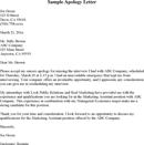 Apology Letter for Missing Interview