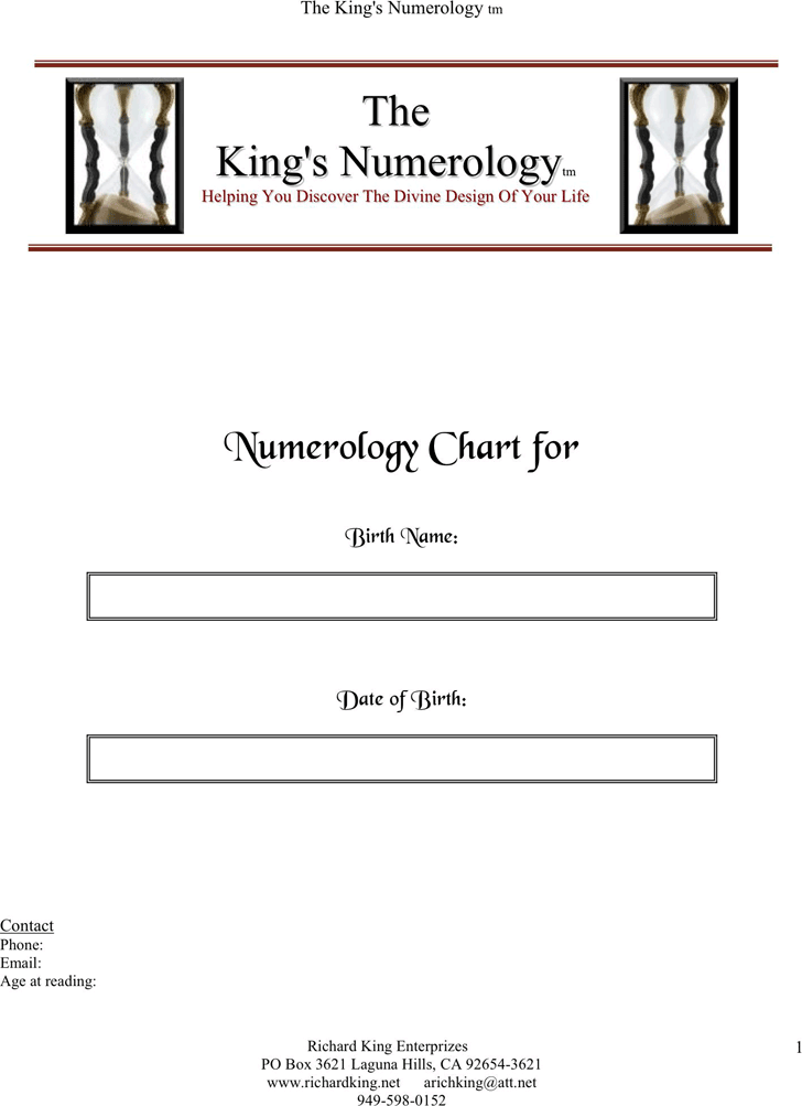The King's Numerology Chart