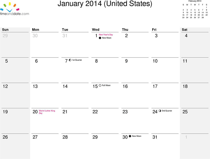 12 Month Calendar 2014 1