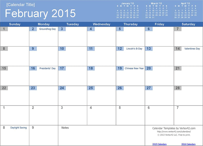 12 Month Calendar 2015 1 Page 2
