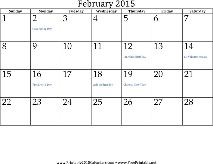 12 Month Calendar 2015 2 Page 2