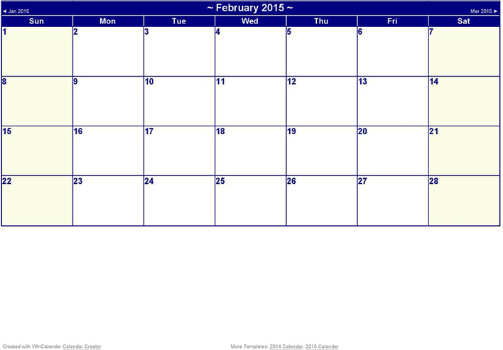 12 Month Calendar 2015 3 Page 2