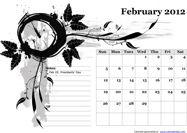 2012 Monthly Templates With Us Holidays and Picture Background Page 2