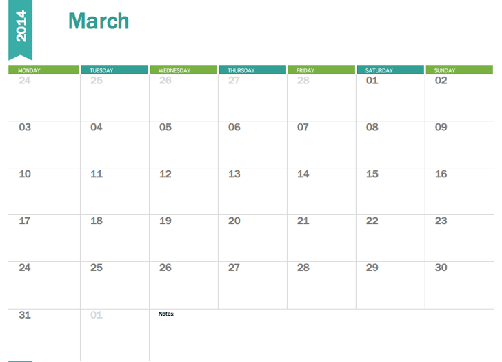 Academic Calendar (Any Year)