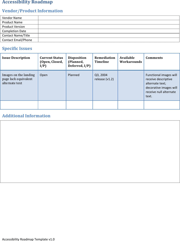Accessibility Roadmap Template Page 2