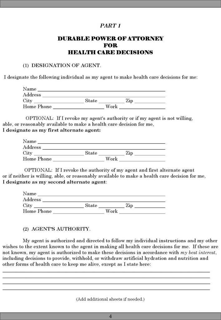 Alaska Advance Health Care Directive Form 1 Page 4