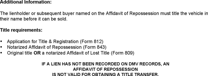 Alaska Affidavit of Repossession Form Page 2