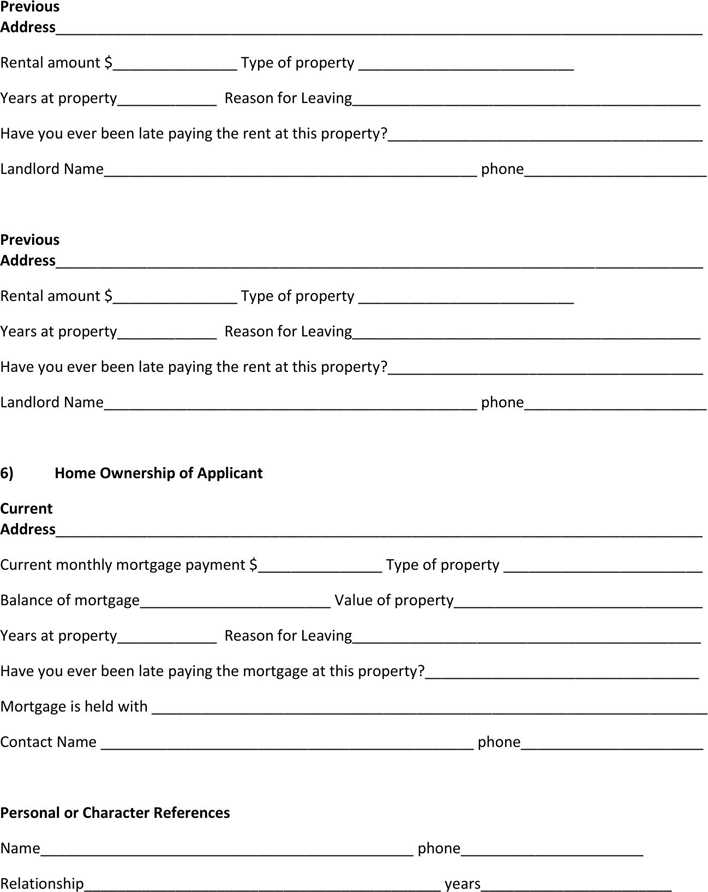 Alberta Application for Rental Accommodation Form Page 3