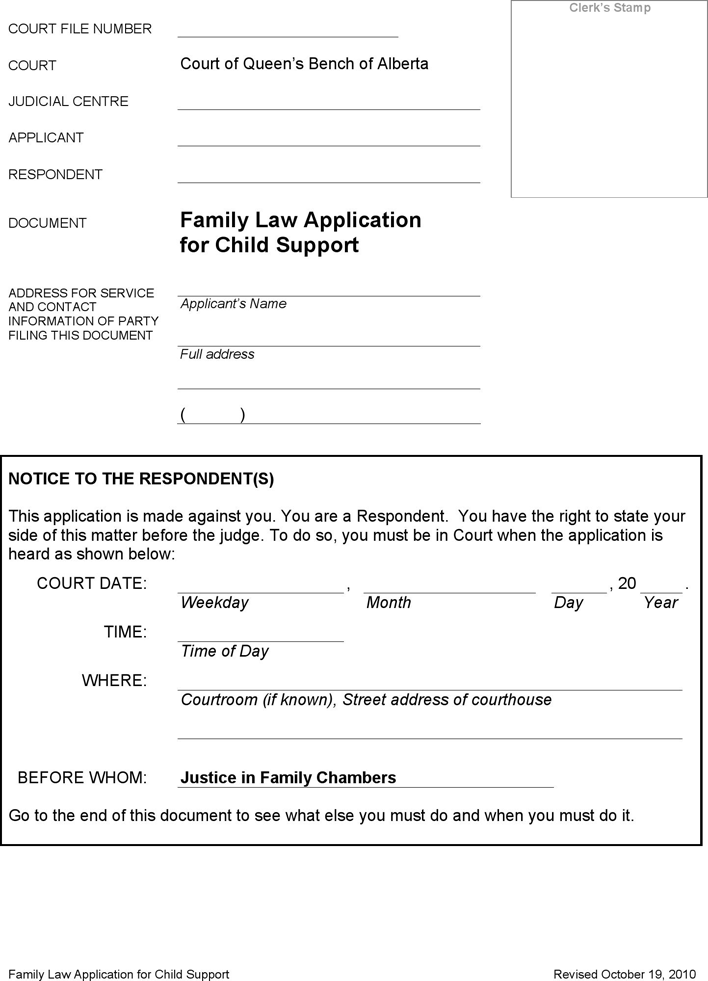 Alberta Application kit to Apply for Child Support Form Page 4