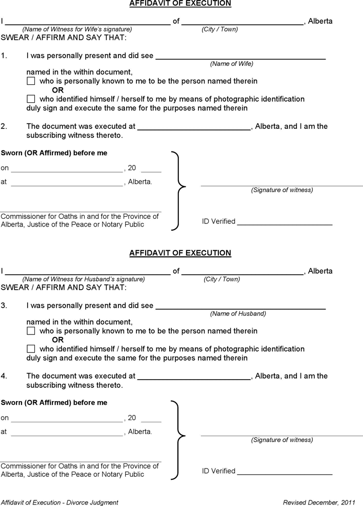 Alberta Joint Divorce Judgment Form Page 4